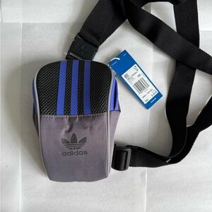 Adidas Gray and Blue Crossbody Bag